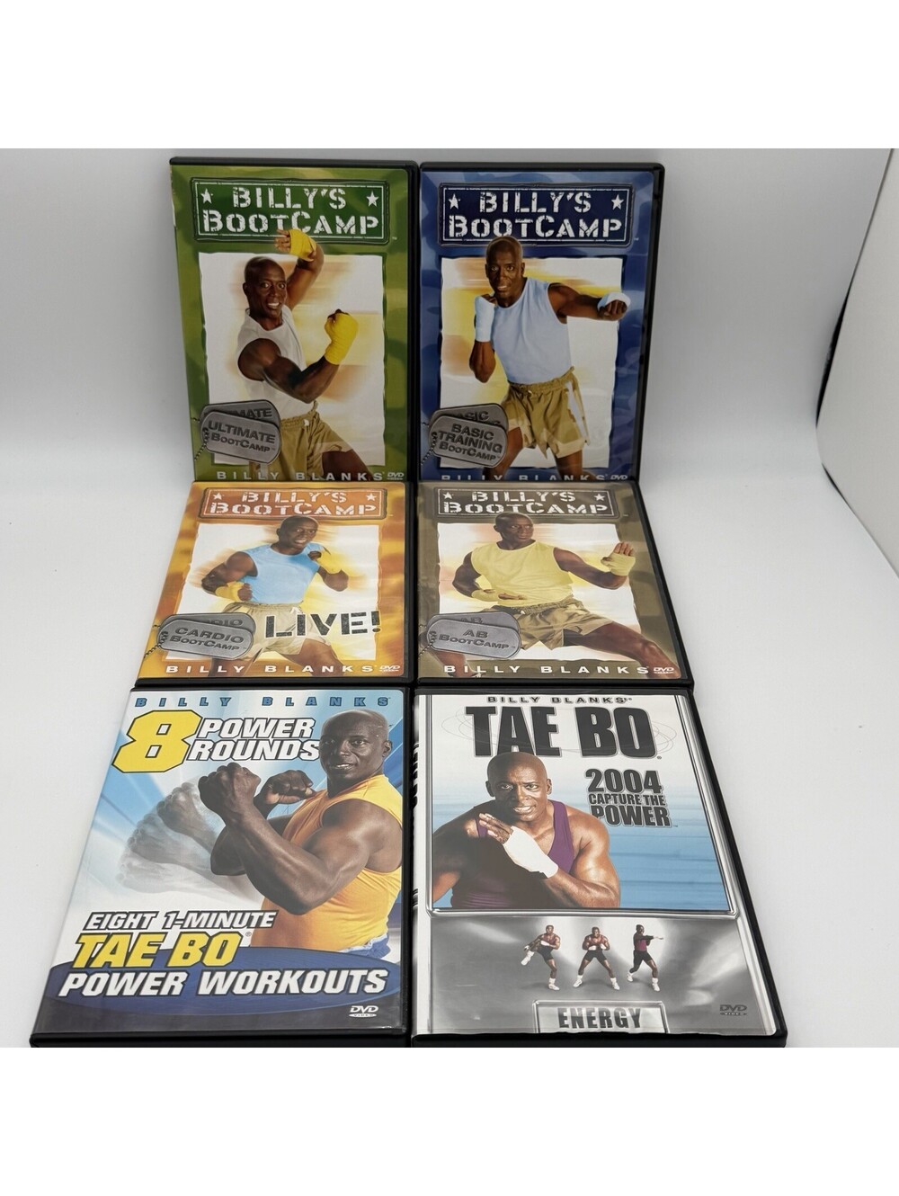 Billy Blanks Tae Bo Bootcamp Workout DVD Lot of 6 Complete Fitness Cardio Abs